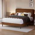 thumbnail image 3 of Frostbloom Queen Bed Frame with Boucle Adjustable Headboard, Cloud Style Upholstered Platform Bed, Brown, 3 of 10