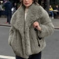 thumbnail image 5 of Pincandy Women's Faux Fur Coat Fluffy Faux Fur Jacket Long Sleeve Lapel Furry Winter Jackets Shaggy Parka Short Coat, 5 of 7