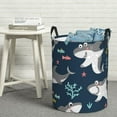 thumbnail image 6 of Fuzoiu Friendly Smiling Sharks Print Circular Hamper,Laundry Basket with Handle,Collapsible Laundry,Dirty Clothes Storage Basket,for Bedroom Bathroom Dorm Living Room-Small, 6 of 6
