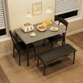 thumbnail image 2 of Luku Dining Table Set for 4 Rectangular Kitchen Table with Upholstered Bench Dining Room Table Set Save Spacing 3 Piece Kitchen Table Set for Home Offince Apartment, 2 of 8