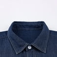 thumbnail image 5 of ZCFZJW Men's Basic Denim Shirts Casual Summer Short Sleeve Button Down Shirt Two Pockets Classic Jean Shirts Dark Blue L, 5 of 5
