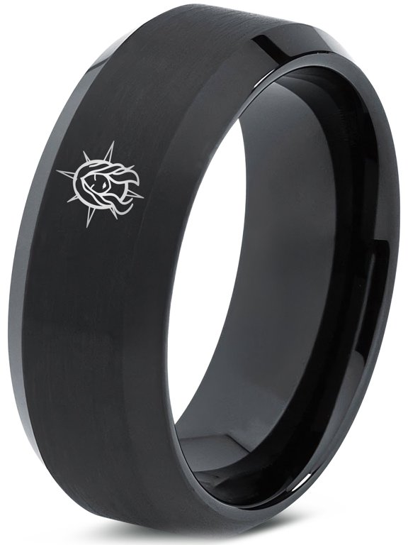 Black Gamer Valentines Day Tungsten Promise Ring Boho Jewelry for Women Nerdy Gifts Mom