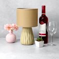 thumbnail image 2 of Simple Designs 11.02" Traditional Mini Modern Ceramic Texture Pastel Accent Bedside Table Desk Lamp with Matching Fabric Shade for Bedroom, Nightstand, Living Room, Entryway, 2 of 9