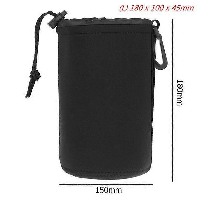 1 funda para lente de cámara de neopreno, impermeable, suave, para Canon, Sony, la mayoría de cámaras SLR digitales, L, color negro