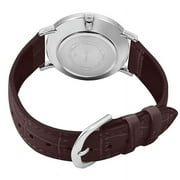 Casio Men’s Brown Leather Watch with Blue Dial – MTP-VT01L-2BUDF