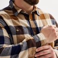 thumbnail image 3 of Big & Tall Sonoma Goods For Life® Long Sleeve Flannel Shirt Color: Ivory Navy Plaid Size: 6XB, 3 of 4
