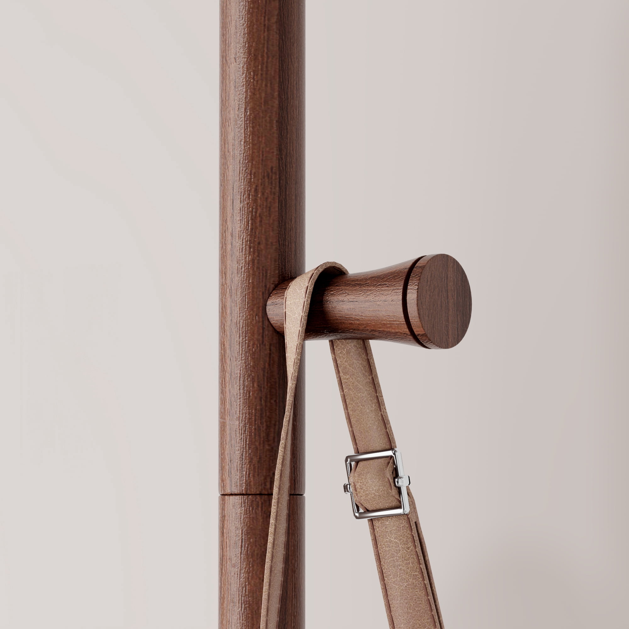 HOQBN 71"H Coat Racks Solid Wood Hanger with Wheel,Easy to Assemble for Bedroom,Hallway,Living Room,Walnut
