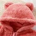 thumbnail image 6 of Baby Furry Jumpsuit Infant Bear Onesies Zipper Long Sleeve One-Piece Romper Hoodie Baby Outwear Snowsuit Pink 0-3 Months, 6 of 7