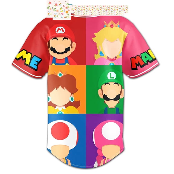 Super Marios Bros Personalized Baseball Jersey