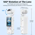 thumbnail image 2 of W & O Q7 Rotating Lens 2.5K 100 MP Action Video Camera with Memory Card, Black, 2 of 9