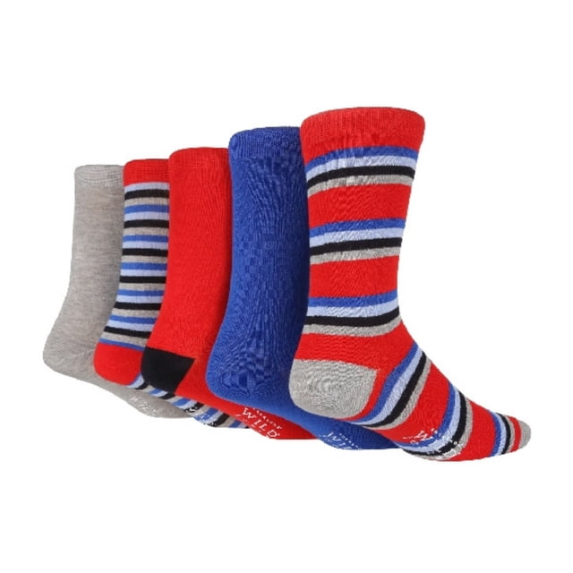 Mens Pattern Bamboo Fiber Socks | 5 Pair Multipack 6-11 | Sockshop WILDFEET | Colourful Dress Socks