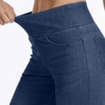 thumbnail image 4 of TRUNZI Wide Leg Jeans for Women Casual Stretchy High Waist Casual Pull On Flare Denim Pants with Pockets,Dark Blue,Size S, 4 of 9