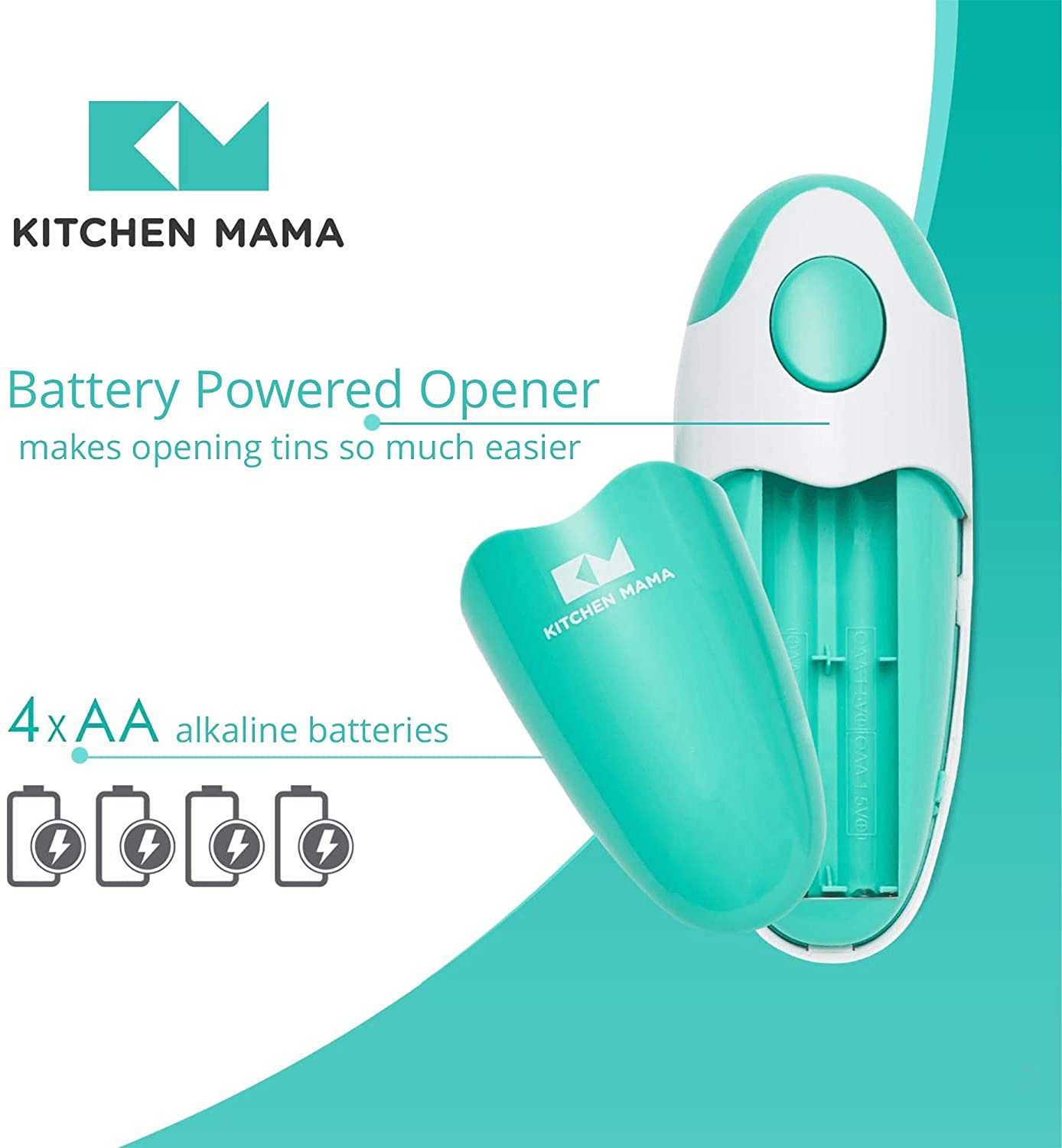Kitchen Mama Auto Electric Can Opener, Teal photo 7
