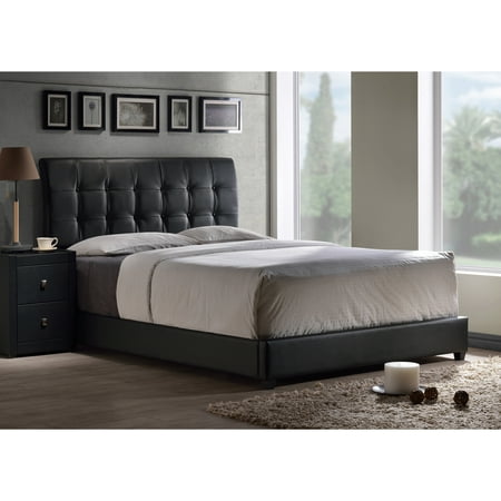 Leather Bed Set - Clay Alder Home HIllsdale Furniture Lusso Tufted Black Faux Leather Bed Set