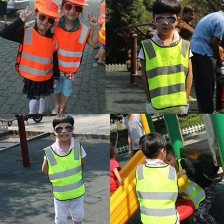 

High Visibility Kids Safety Vest Children Waistcoat Vest Grey Reflective Strips Traffic Clothes
