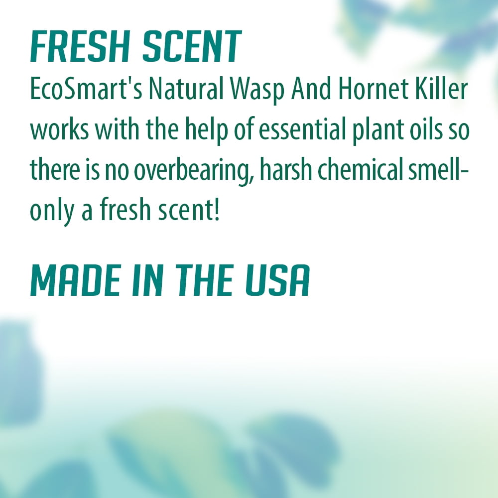 EcoSmart Natural, Plant-Based Essential Oil Wasp and Hornet Killer, 14 Ounce Aerosol Spray Can (Pack of 2)