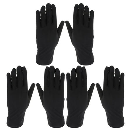 

Stretchy gloves 3 Pairs Elastic Spandex Gloves Jewelry Inspection Gloves Etiquette Glove Breathable Performance Gloves (Black)