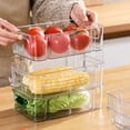 thumbnail image 4 of TNOBHG Snack Storage Container with Dividers Transparent Food Storage Box with Handle 2 Removable Dividers Non-skid Bottom Ideal for Fridge Pantry Kitchen, 4 of 8