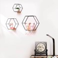thumbnail image 1 of ziyahi Set of 3 Modern Hexagon Iron Wall Shelf bedroom living room office Display Floating Shelf Black, 1 of 9