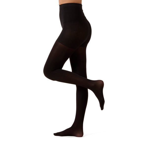 MeMoi Women's Cotton On Top Perfectly Opaque 60 Denier Tights - Womens - Female, L-XL, Black