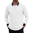 thumbnail image 2 of Mens Casual Shirts Long Sleeve Fashion Classic Solid Color Golf Shirt Lightweight Basic Work Tops, 2 of 8