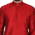 thumbnail image 3 of SKAVIJ Ensemble de Pyjama Kurta pour les Hommes de la Partie Ethnique Indienne Porter Robe Red L, 3 of 6