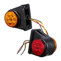 WORGEOUS 2 Pcs Tail Lights Lorry Trailer Taillight Double-side Truck