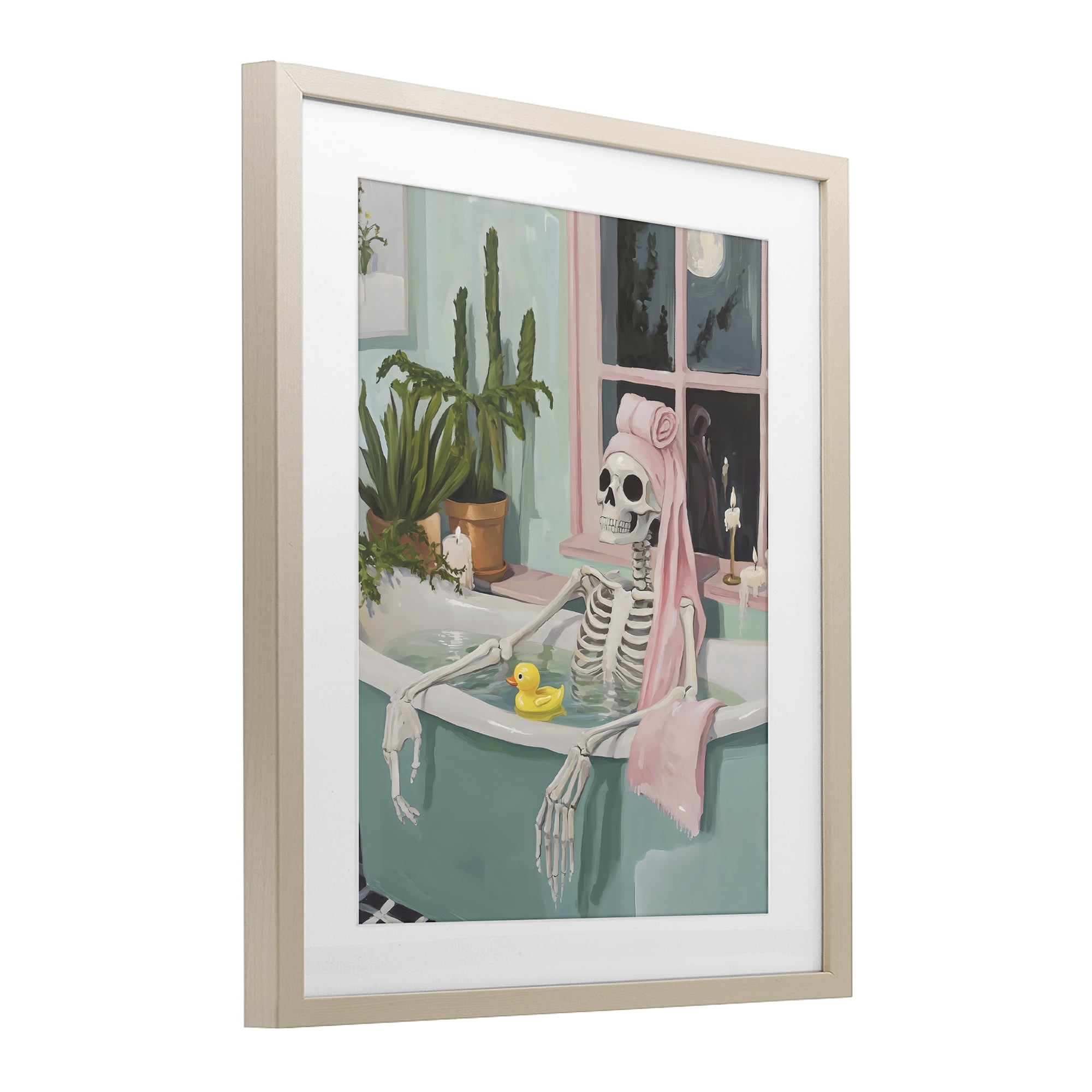 Stupell Industries Midnight Soak Skeleton Birch Framed Print Under Glass, design by The Prints Vibe