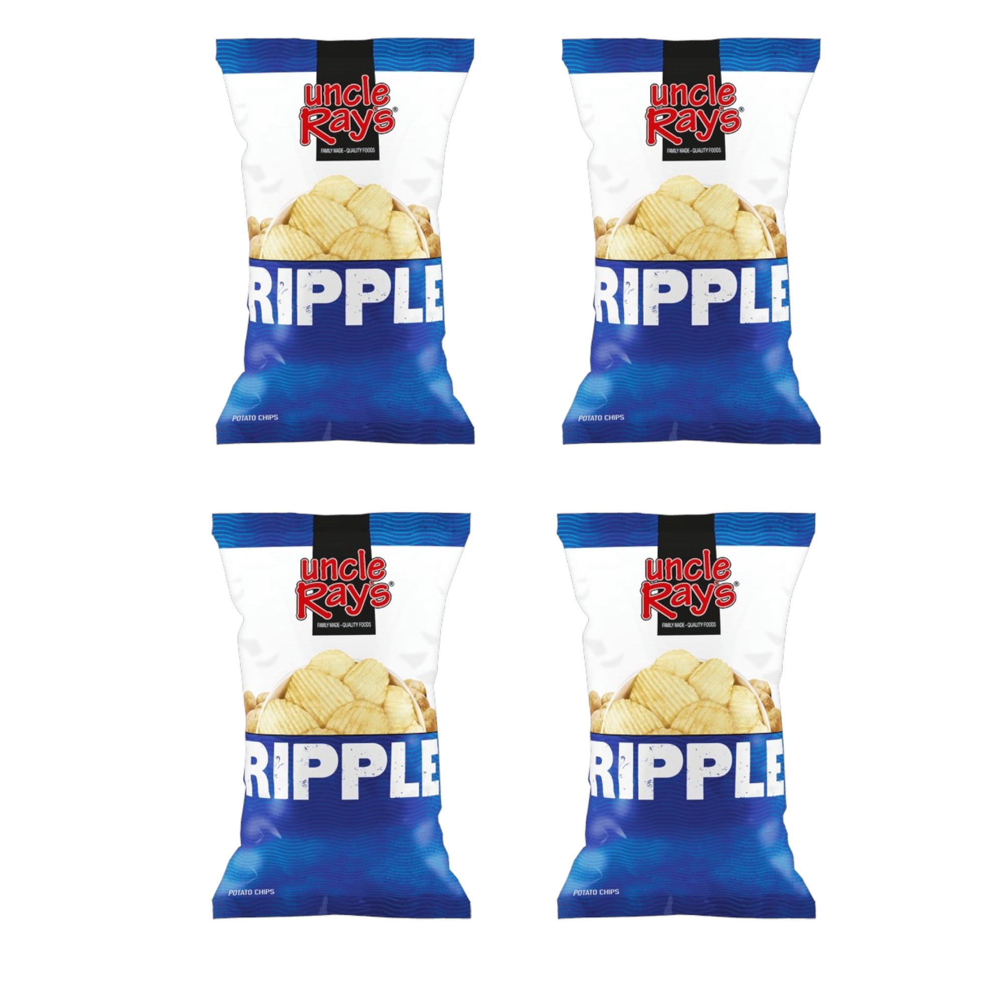 (4 pack) Uncle Rays Ripple Potato Chips, 4.5 oz