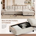 thumbnail image 6 of 104" Modular Sectional Sofa with USB Ports and Cup Holder, Chenille L-Shaped Couch with Storage Ottoman and Side Pockets, Cloud Sectional Couch for Living Room, Beige, 6 of 9