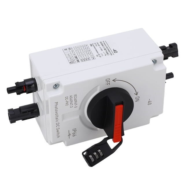 Interruptor Solar Aislador Fotovoltaico, Interruptor de Desconexio Solar 4P Capacidad de Ruptura Fuerte IP66 DC1000V Con Bloqueo de Contraseña Para El Barco