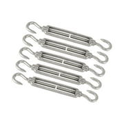5 Pcs M6 Hook to Hook Turnbuckle Wire Rope Tension 304 Stainless Steel Hardware