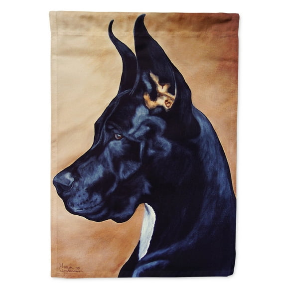 Black Great Dane Flag Canvas House Size