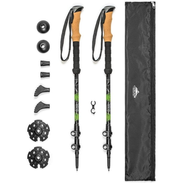 Cascade Mountain Tech Trekking Poles - Aluminum Hiking Walking Sticks with  Adjustable Locks Expandable to 54