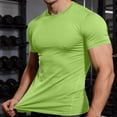 thumbnail image 4 of Wrtxtat Muscle Shirts for Men Crewneck Slim Fit Short Sleeve Tshirts Lighwteight Summer Basketball Running Trainnig Gymnastics Tee Shirt Green XXXL, 4 of 9