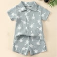 thumbnail image 2 of Toddler Baby Boy Summer Clothes Set 6 12 18 24 Months 2T 3T 4T Tractor Letter Print Short Sleeve T-Shirt Elastic Waist Solid Shorts Outfit Sets Gibobby(18-24 Months,Blue), 2 of 7