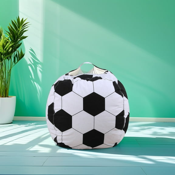 TABLZONE Soccer Design Plush Bean Bag Storage Bag Large Capacity Foldable Organizer
