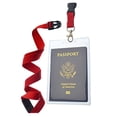thumbnail image 2 of Two Pack Clear T2 Pack - Clear Tear Resistant Passport ID Badge Holder with Open Top &amp; Detachable Buckle Lanyard by Specialist ID (Red), 2 of 4