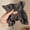 E, variant on Large Dark-Colored Hair Rope Square Scarf for Low Ponytail - Elegant Hair Accessory for Stylish Women