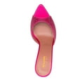 thumbnail image 3 of XYD Women Trendy Sparkle Rhinestone Studs Mules Pointy Open Toe Flared High Heel Slip On Sandals Wedding Shoes Size 9.5 Fuchsia, 3 of 4