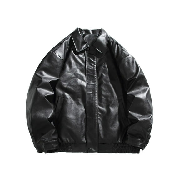 Men's Leather & Leather Jackets & Coats Handsome Windproof Top Clothing Leather Spring Autumn Windbreaker for Men