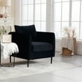 thumbnail image 4 of Velvet Comfy Single Sofa Chair in  Mid-Century Modern Armchair with 1 Pillow and Metal Legs for Living Room Office, 4 of 19