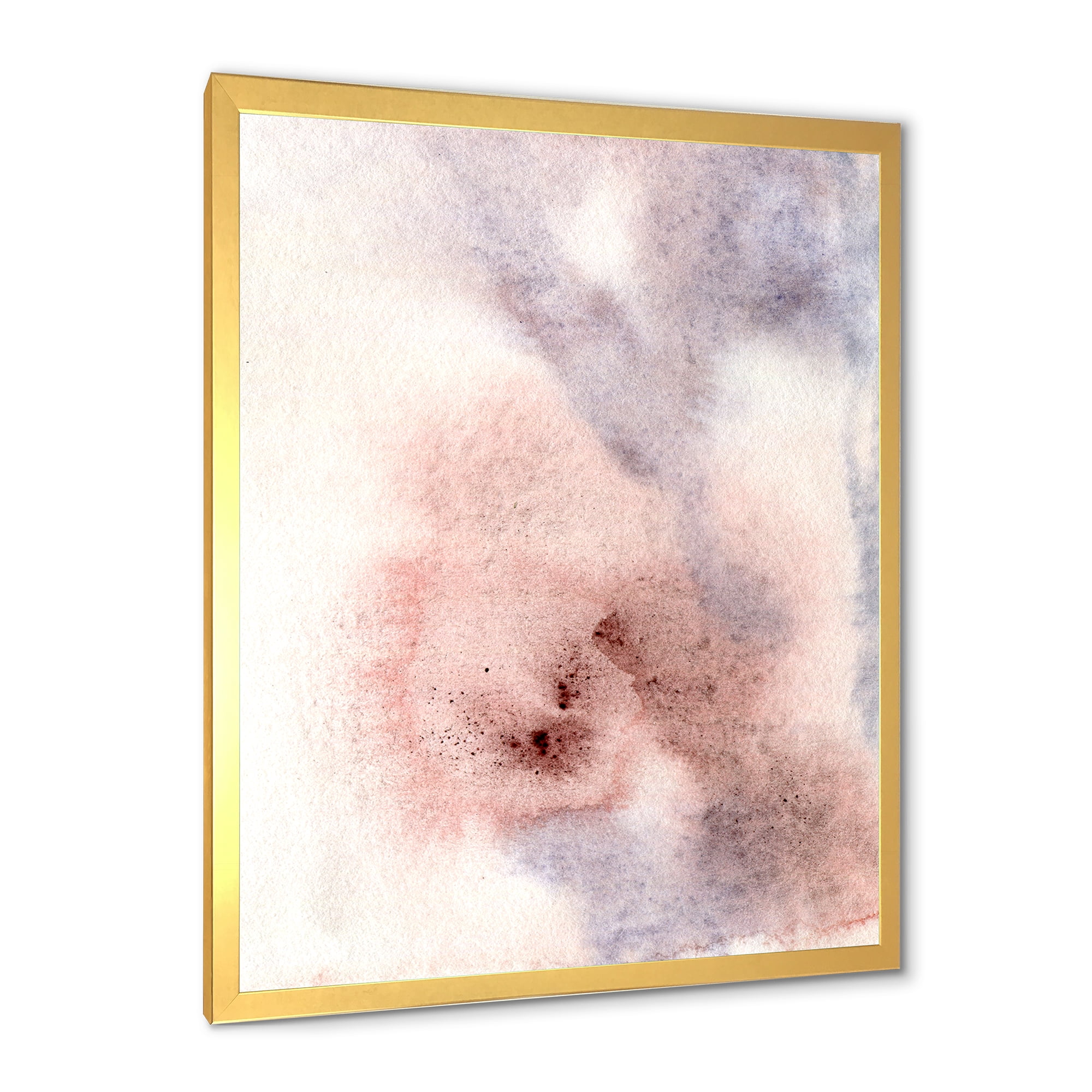 Designart 'Pastel Abstract With Pink Blue Beige and Red Spots' Modern Framed Art Print
