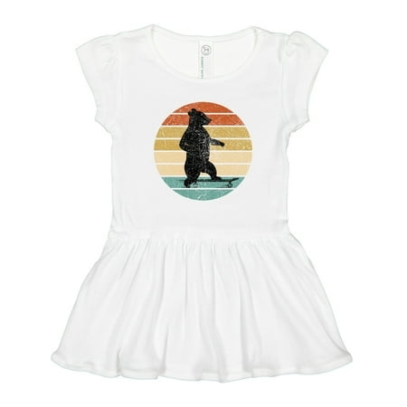 

Inktastic Skateboard Bear Retro Sunset Gift Toddler Girl Dress