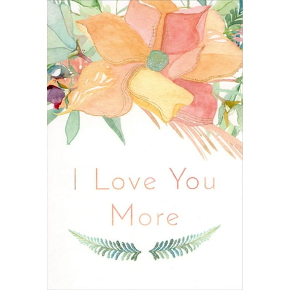 Pictura I Love You More : Large Peach Flower : Our Wedding Anniversary Card