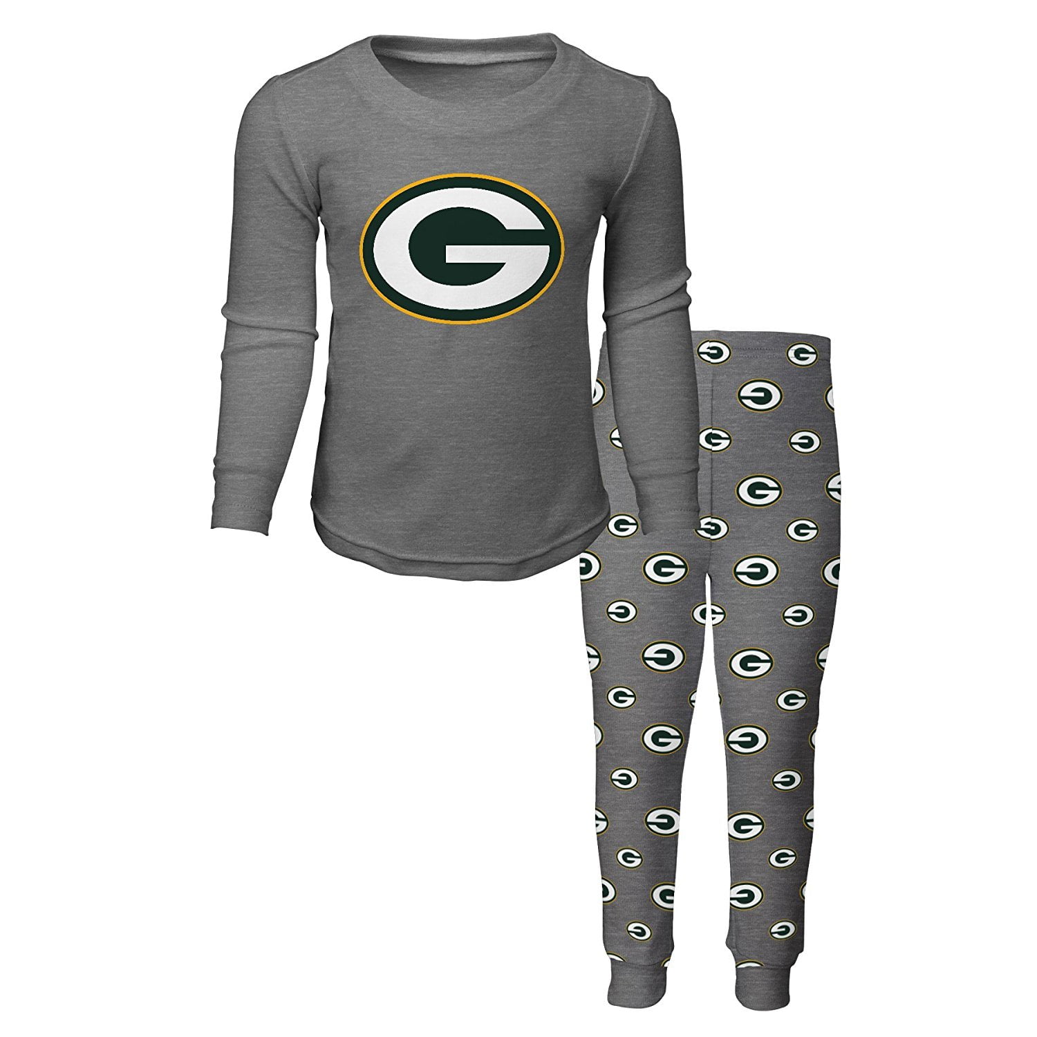 Green Bay Packers Big Boys Long Sleeve Tee And Pant Sleep Set, Small (4) by Genuine Outerstuff