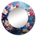 thumbnail image 2 of Designart "Blossom Fauvist Apple Delight I" Floral Rund Mirror For Wall Decor - Large Pink Round Print Mirror - Round Traditional Mirror - Wall Mounted Round Large Mirror - 23" x 23", 2 of 6