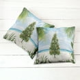 thumbnail image 2 of Ambesonne Christmas Throw Pillow Cover 2 Pack, Holiday Party Tree, 24", Green Blue Cream, 2 of 6