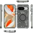 thumbnail image 5 of For Google Pixel 9 Pro Case, Slim Bling Glitter Sparkly Shimmer Hybrid with Magnetic Ring and 360° Rotational Stand [Compatible with Magsafe] Phone Cover (Black), 5 of 11
