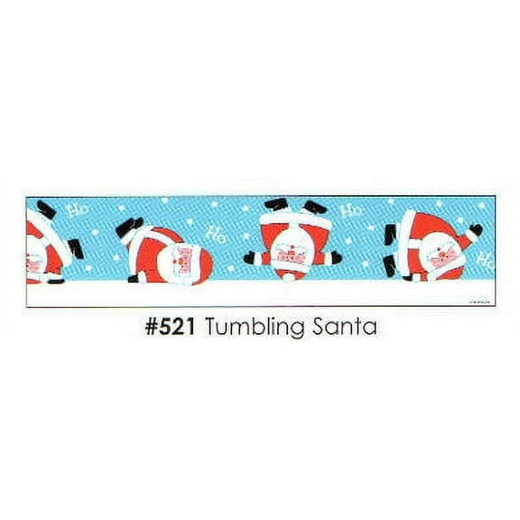 Tumbling Santa 3 Strips Edible Frosting Photo Cake Border Decoration